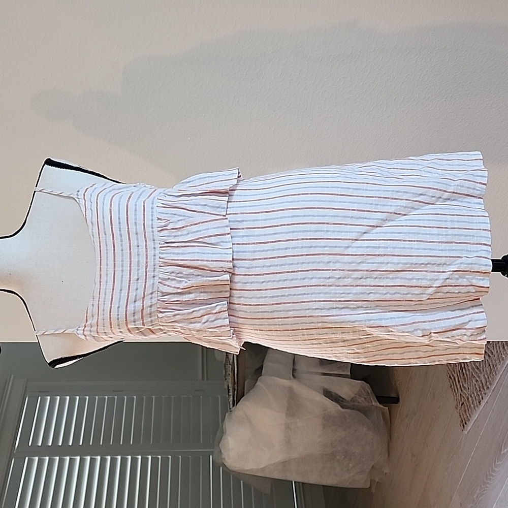 Linen striped dress - S